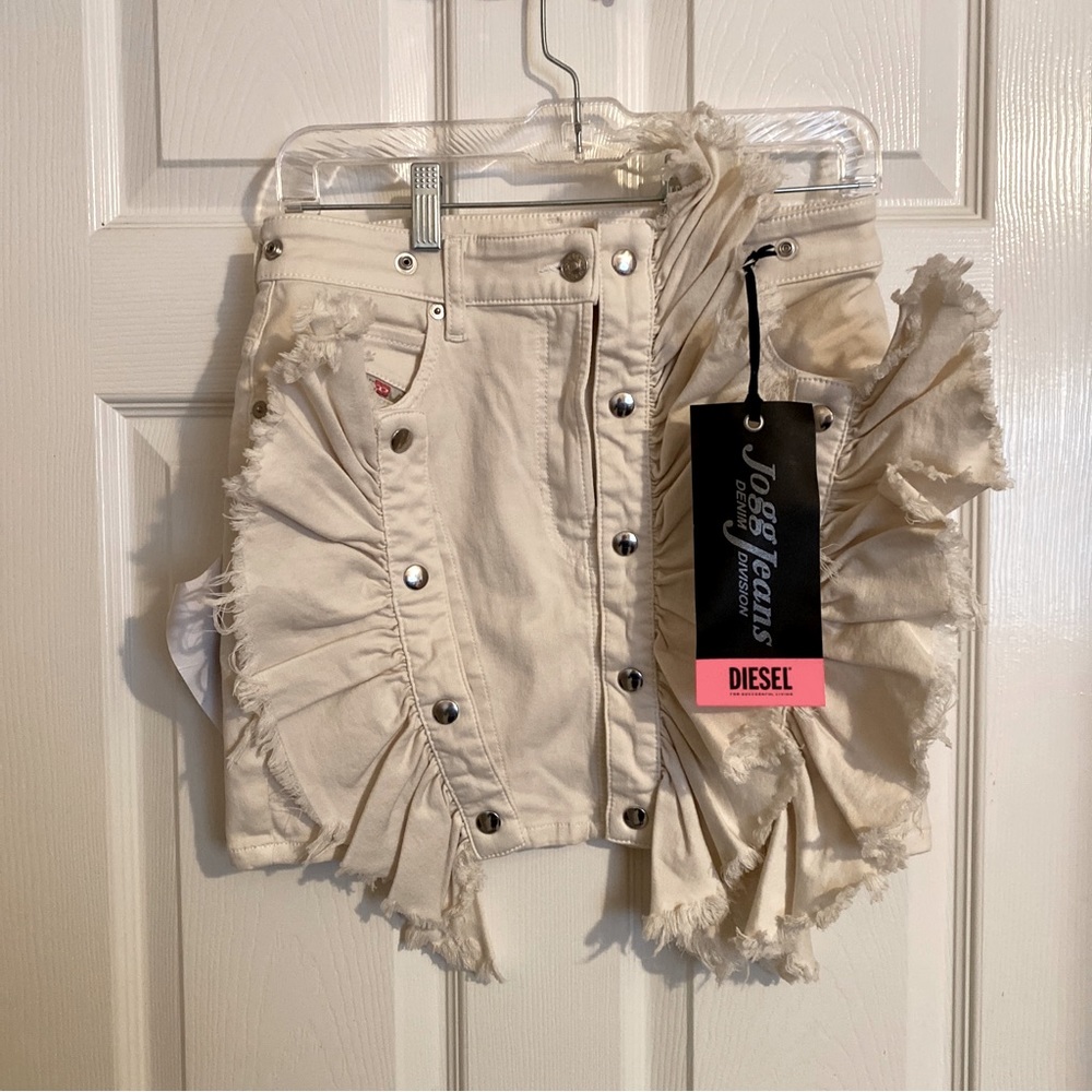 BNWT DIESEL INDUSTRY Denim Snap Skirt Sz 27 Customizable